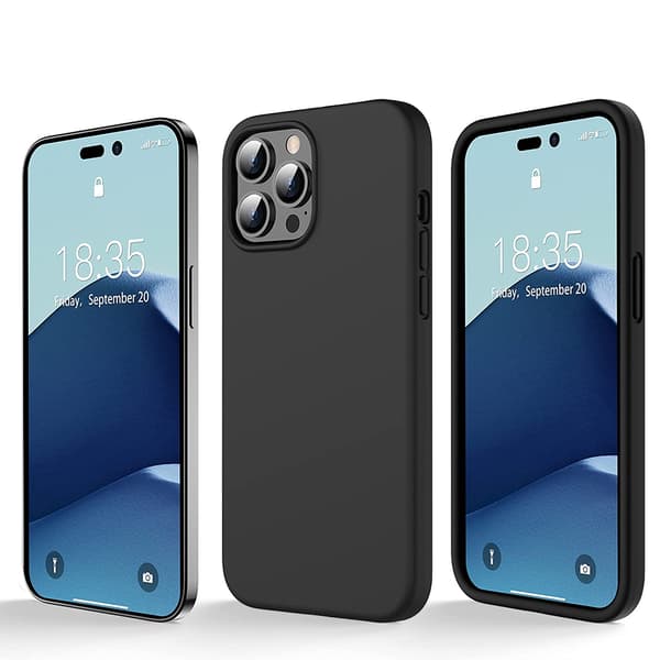 iPhone 15 PRO MAX - Skyddsskal i Mattbehandlat Stötdämpande Silikon Svart