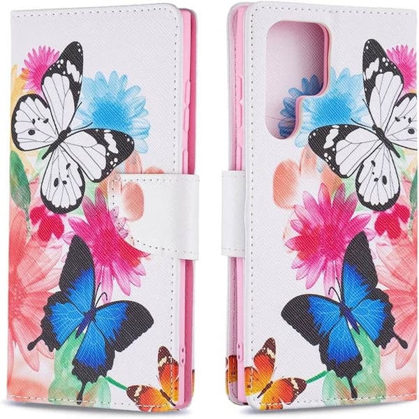 Lompakkokotelo Samsung Galaxy S24 Ultra - Värikkäitä Perhosia