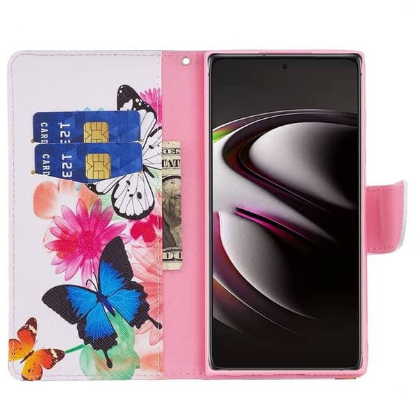Lompakkokotelo Samsung Galaxy S24 Ultra - Värikkäitä Perhosia