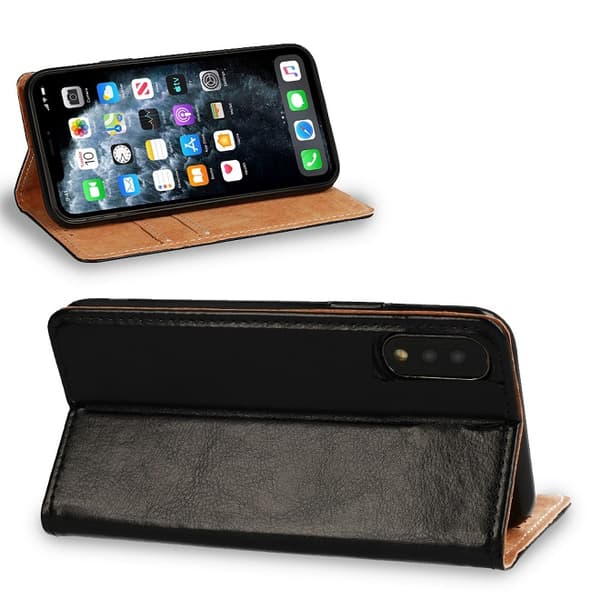 Plånboksfodral Samsung Galaxy S24+ (S24 plus) Italienskt Läder Svart