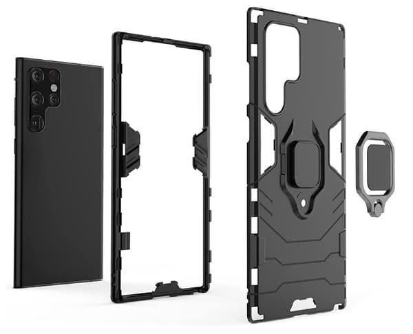 Samsung Galaxy S24 Ultra Skal Armour Svart Med Ring