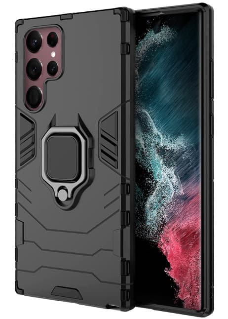 Samsung Galaxy S24 Ultra Skal Armour Svart Med Ring