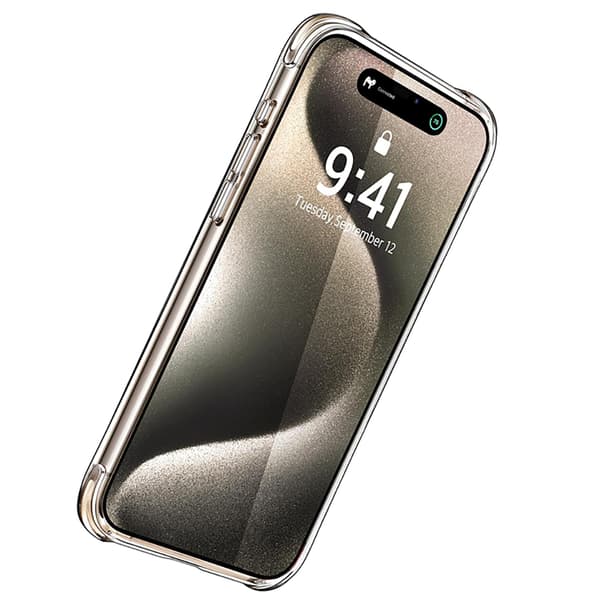 iPhone 15 PLUS - St�td�mpande Skyddande Silikonskal Genomskinlig