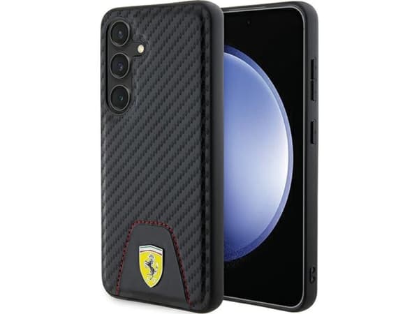 Samsung Galaxy S24 Ferrari-deksel Carbon Stitched Bottom (FEHCS24SN3PUK) svart farge