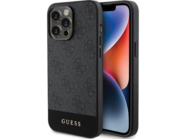 Guess GUHCP15XG4GLGR iPhone 15 Pro Max 6.7&quot; gray/gray hardcase 4G Stripe Collection | GUESS