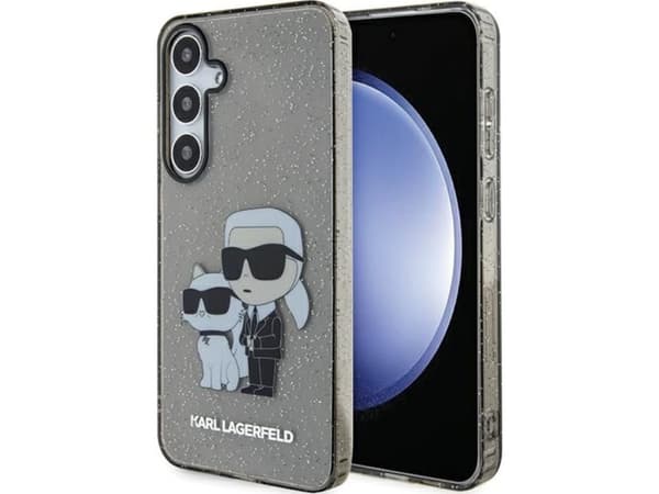 Aito Karl Lagerfeld KLHCS24MHNKCTGK etupaneelikotelo SASMSUNG S24 Plus (IML GLIT NFT K&amp;C) musta