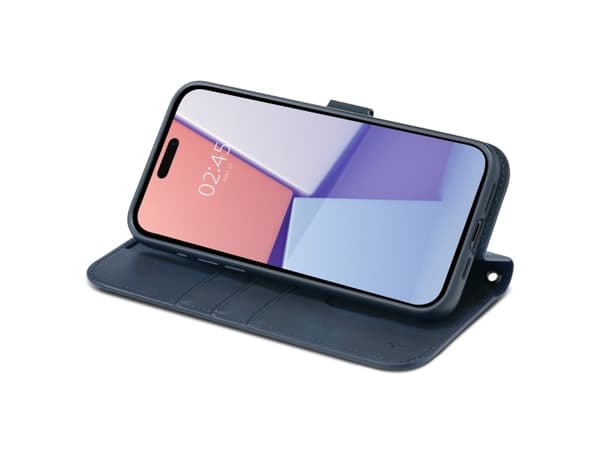 Spigen Wallet S Pro, Lommebok-etui, Apple, iPhone 15 Pro, 15,5 cm (6.1"), Marineblå
