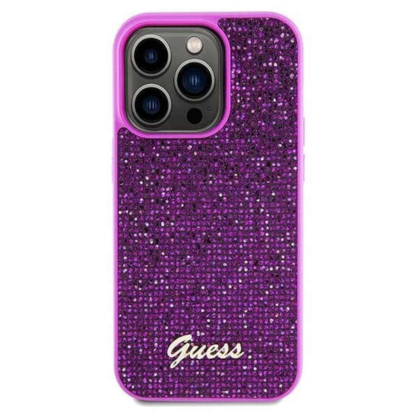 Guess iPhone 14 Pro Mobilskal Disco Script Metal - Lila