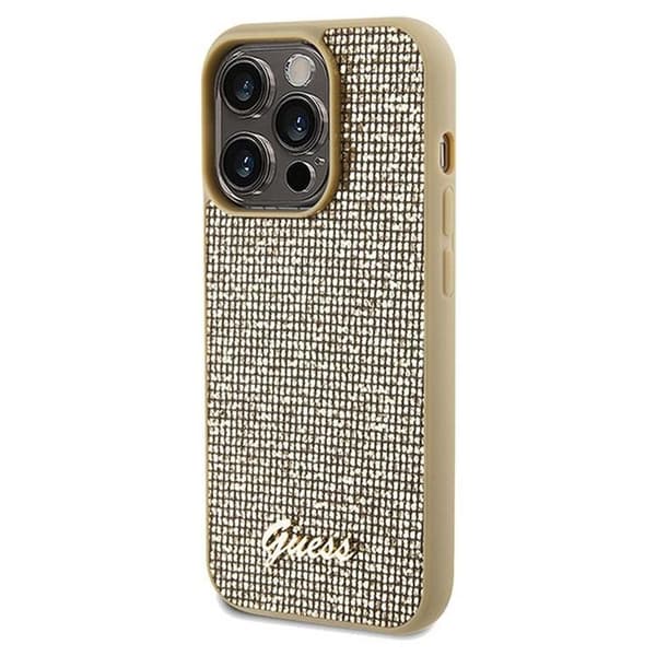 Guess iPhone 14 Pro Mobilskal Disco Script Metal - Guld
