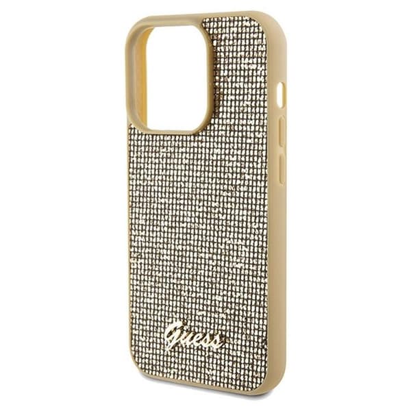 Guess iPhone 14 Pro Mobilskal Disco Script Metal - Guld