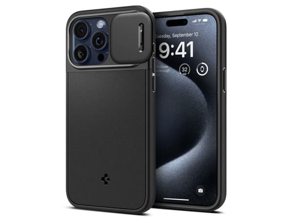 Spigen Optik Armor (MagFit), Omslag, Apple, iPhone 15 Pro, 15,5 cm (6.1"), Svart
