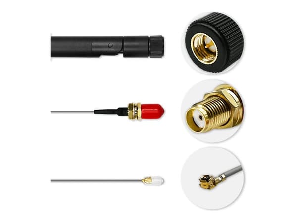 Qoltec - Antenne - rubber duck - Wi-Fi - 5 dBi - rundtstrålende - innendørs (en pakke 2)