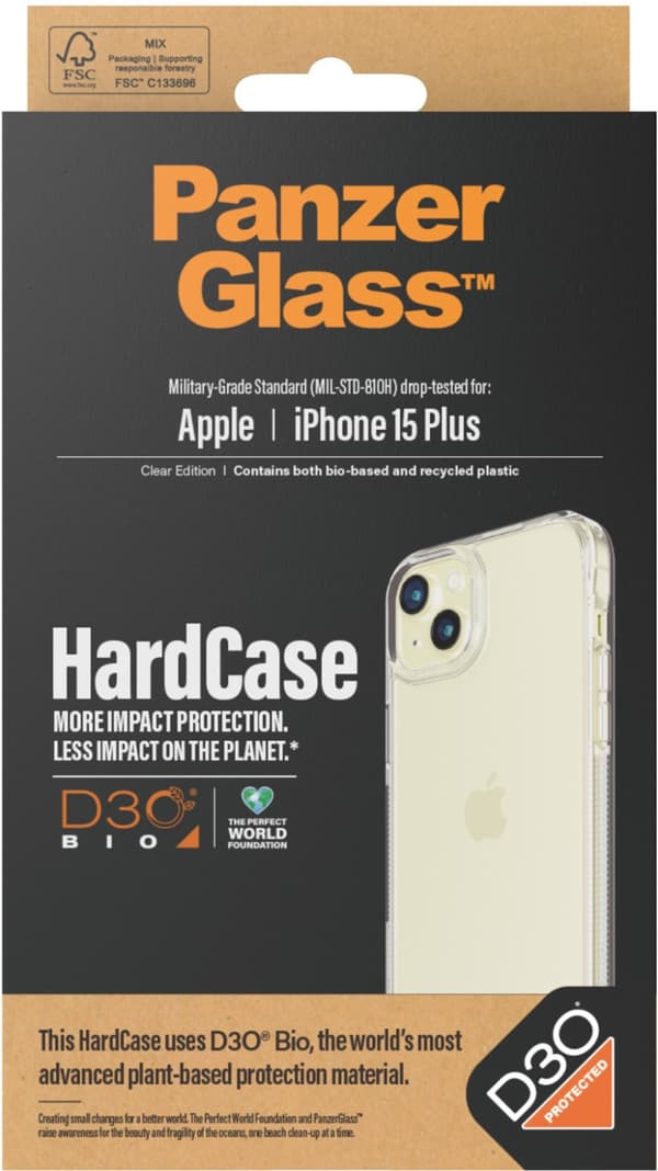 PanzerGlass HardCase med D3O -skyddsfodral, iPhone 15 Plus