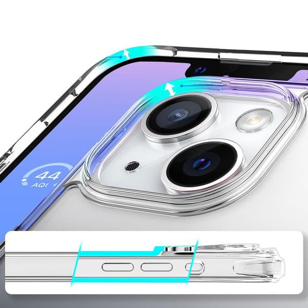 iPhone 15 PLUS - St�td�mpande Skyddande Silikonskal Genomskinlig