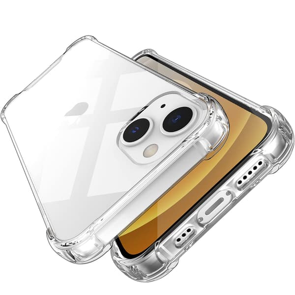 iPhone 15 PLUS - St�td�mpande Skyddande Silikonskal Genomskinlig