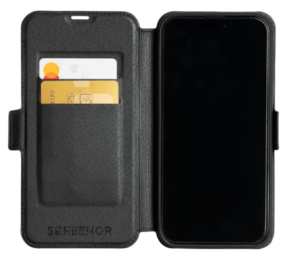Screenor First - Lommebok for mobiltelefon - ekte skinn - for Samsung Galaxy S23 FE