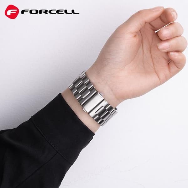 Forcell Apple Watch (42/44/45/49mm) Armband F-Design - Silver