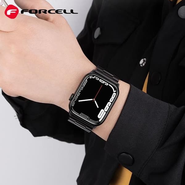 Forcell Apple Watch (42/44/45/49mm) Armband F-Design - Svart