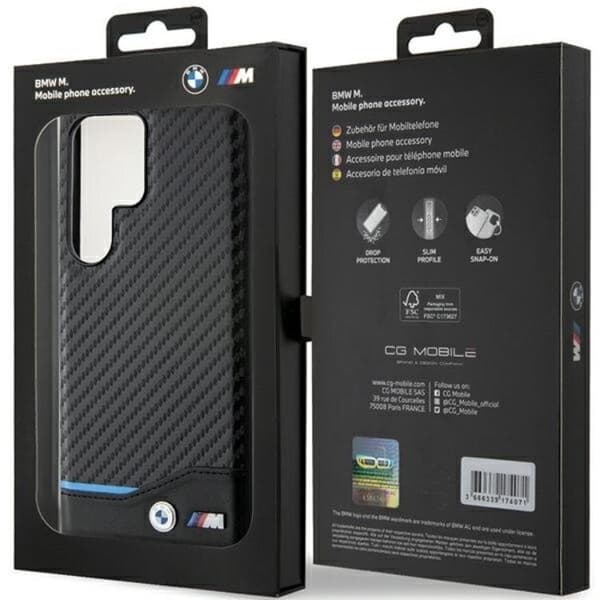 BMW Galaxy S24 Ultra Mobilskal Läder Carbon - Svart