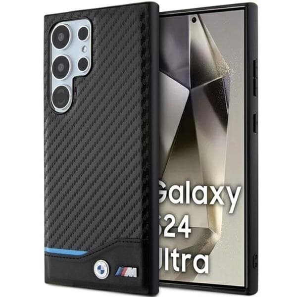 BMW Galaxy S24 Ultra Mobilskal Läder Carbon - Svart