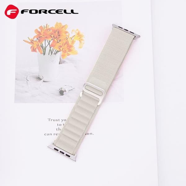 Forcell Apple Watch (42/44/45/49mm) Armband F-Design - Ljusgrå