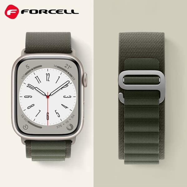 Forcell Apple Watch (42/44/45/49mm) Armband F-Design - Grön