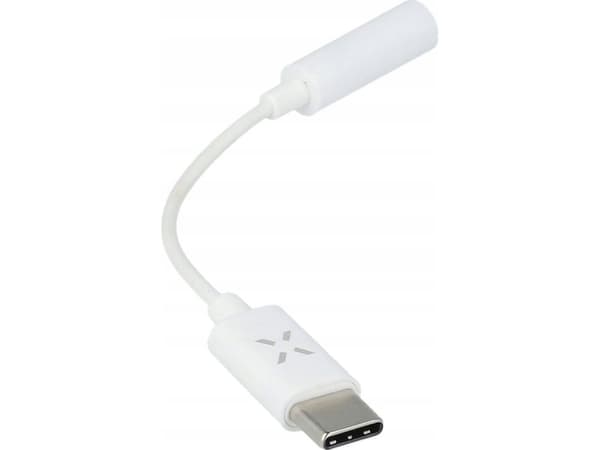 FIXED - USB-C til hodetelefons-jakkadapter - 24 pin USB-C hann til minijakk hunn - hvit