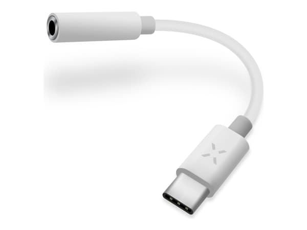 FIXED - USB-C till uttagsadapter för hörlurar - 24 pin USB-C hane till minijack hona - vit