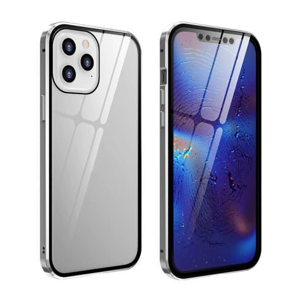 Matkapuhelinkotelo iPhone 11 Pro:lle, hopea/läpinäkyvä