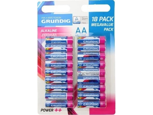 Grundig alkaliske batterier AA/Mignon 18 stk