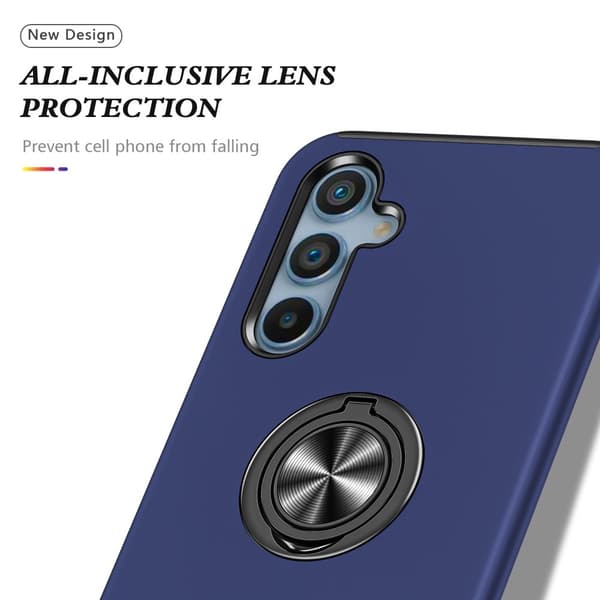 Samsung Galaxy S24 / S25 Hybrid skal med Finger Ring - MörkBlå