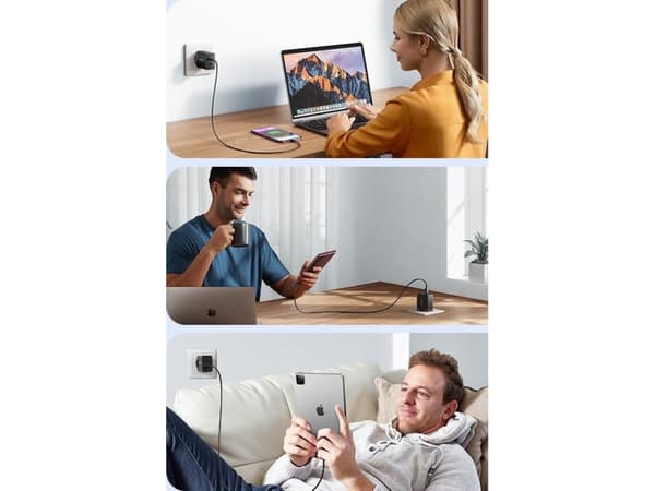 Joyroom JR-TCF09 hurtiglader 2x USB-C 40W - svart