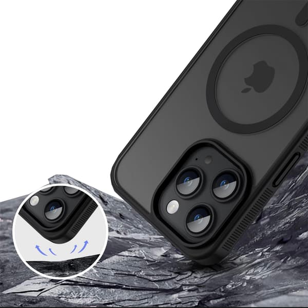 Starkt Magnetiskt Matt Känsla Baksida Fodral för Iphone 15 Pro