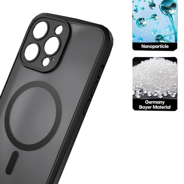 Kraftfullt Magnetiskt Fodral med Matt Hudkänsla för iPhone 15 Pro Max