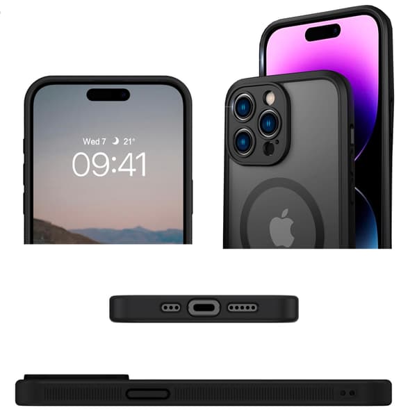 Kraftfullt Magnetiskt Fodral med Matt Hudkänsla för iPhone 15 Pro Max