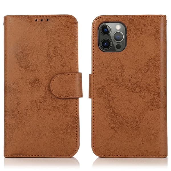 iPhone 15 Pro Max - Elegant Plånboksfodral i PU-läder med 3-kortfack Brun