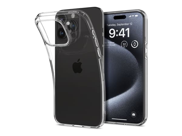 Spigen Liquid Crystal - Baksidesskydd för mobiltelefon - termoplastisk polyuretan (TPU) - CrystalClear - för Apple iPhone 15 Pro