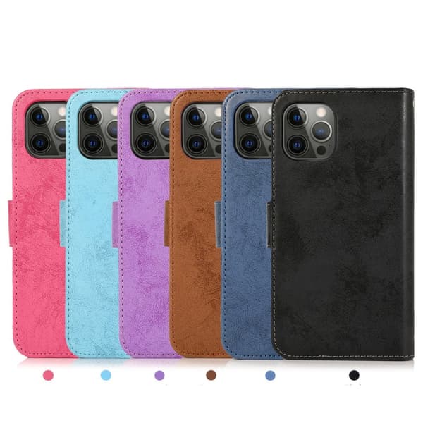 iPhone 15 Pro - Plånboksfodral i PU-läder med 3-kortfack