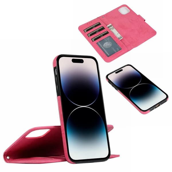 iPhone 15 Pro - Plånboksfodral i PU-läder med 3-kortfack