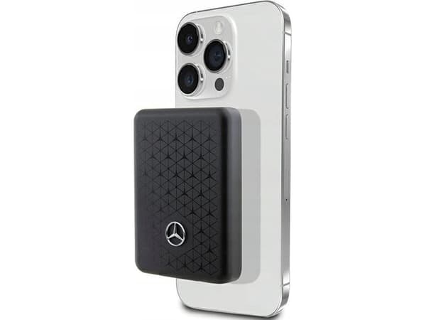 Mercedes Stars Pattern MagSafe - Induction Power Bank 5000 mAh 15W MagSafe (svart)