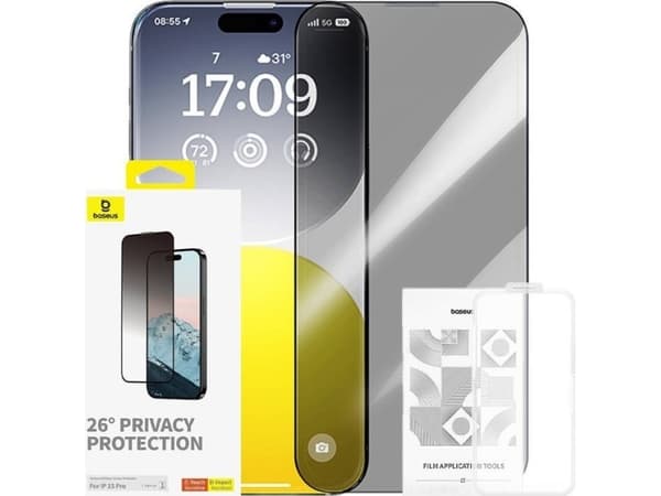 Baseus Diamond iPhone 15 Pro privacy tempered glass