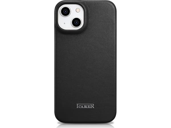 iCarer iCarer CE Premium Leather Folio Case iPhone 14 Plus Leather Flip Case Magnetic MagSafe Black (WMI14220715-BK)
