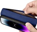 Miniatyrbilde 3 av 5: iCarer iCarer Lommebokveske 2-i-1 iPhone 14 Pro-deksel Skinnflipdeksel Anti-RFID Blå (WMI14220726-BU)