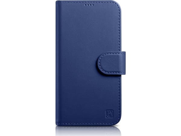 iCarer iCarer Lommebokveske 2-i-1 iPhone 14 Pro-deksel Skinnflipdeksel Anti-RFID Blå (WMI14220726-BU)