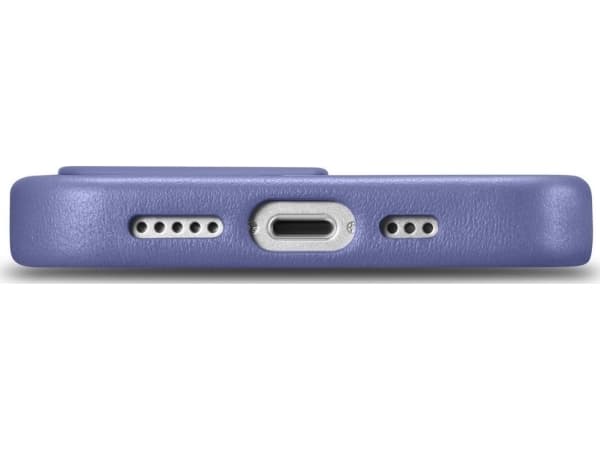 iCarer iCarer Deksel Skinndeksel naturlig skinnveske til iPhone 14 Pro Max lys lilla (WMI14220708-LP) (kompatibel med MagSafe)