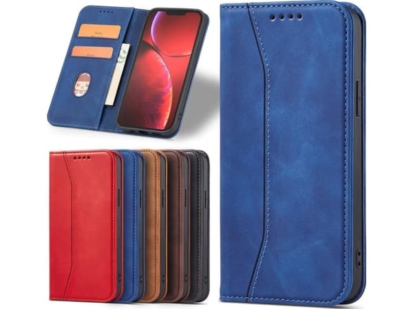 Hurtel Magnet Fancy Case iPhone 14 Pro Max deksel med klaff lommebokstativ blå
