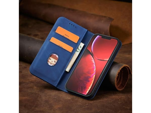 Hurtel Magnet Fancy Case iPhone 14 Pro Max deksel med klaff lommebokstativ blå