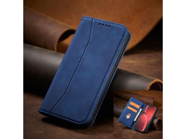 Hurtel Magnet Fancy Case iPhone 14 Pro Max deksel med klaff lommebokstativ blå