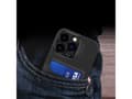 Miniatyrbild 3 av 5: Hurtel Fodral i läder med stativ för iPhone 14 Pro Max kortplånboksfodral med stativ sort