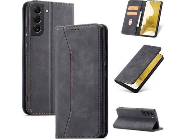 Hurtel Magnet Fancy Case deksel til Samsung Galaxy S23 Ultra deksel med klaff lommebokstativ sort